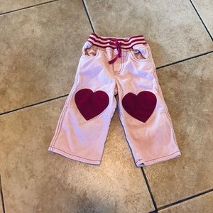Mini Boden Girls pink Corduroy Heart Pants 18-24 M